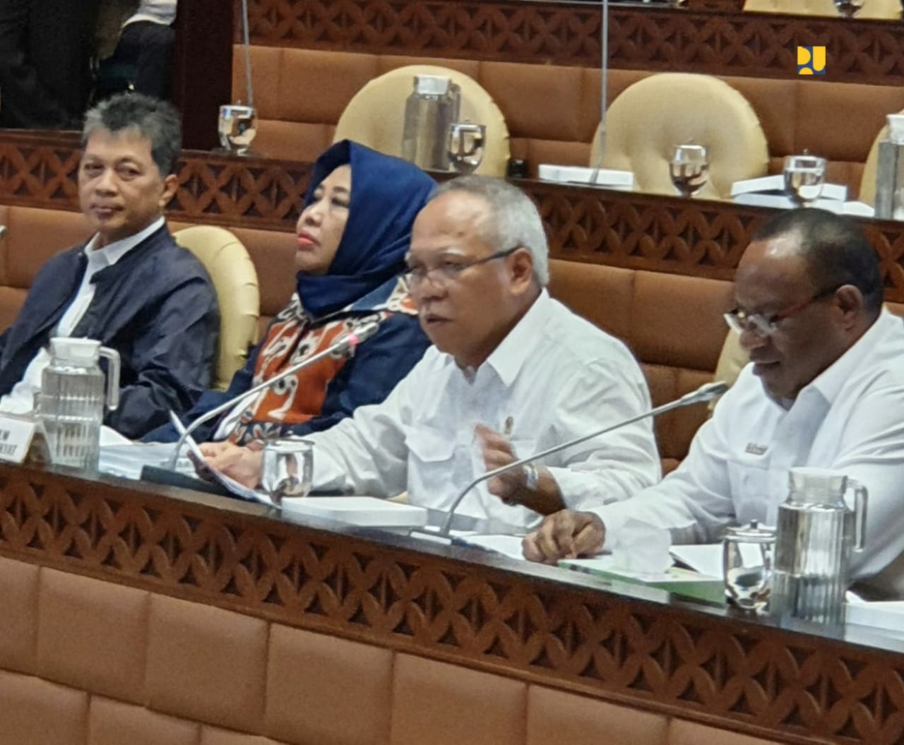 Menteri Basuki pada Rapat Kerja (Raker) bersama Komisi V DPR RI, di Gedung DPR/MPR, Selasa (12/11/2019)